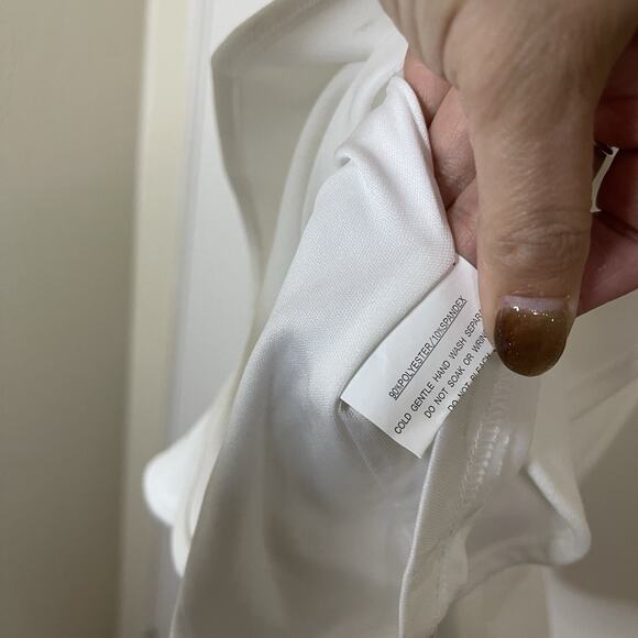 NEW! Hello Molly Take the Reigns White ruffle hem lace back mini dress US 6 Med - Picture 5 of 8